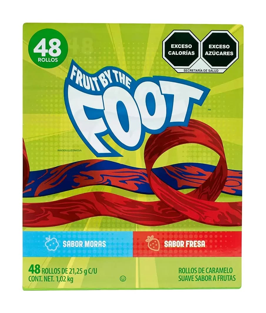 Betty Crocker · Fruit by the foot rollos de caramelo suaves, mora-frambuesa azul-fresa (48 x 21,25 g)