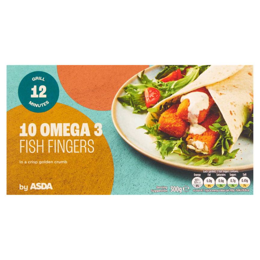 ASDA 10 Omega 3 Fish Fingers 300g