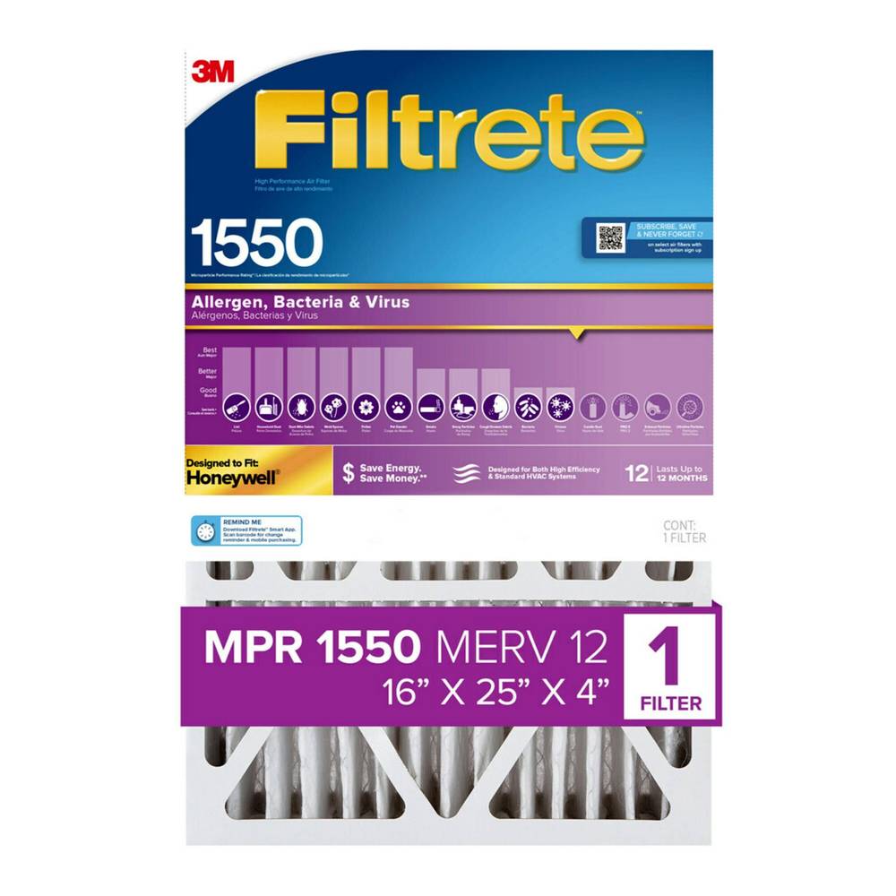 Filtrete Allergen Reduction Filter For 4 In. Housings, 16 In. X 25 In. X 4 In.