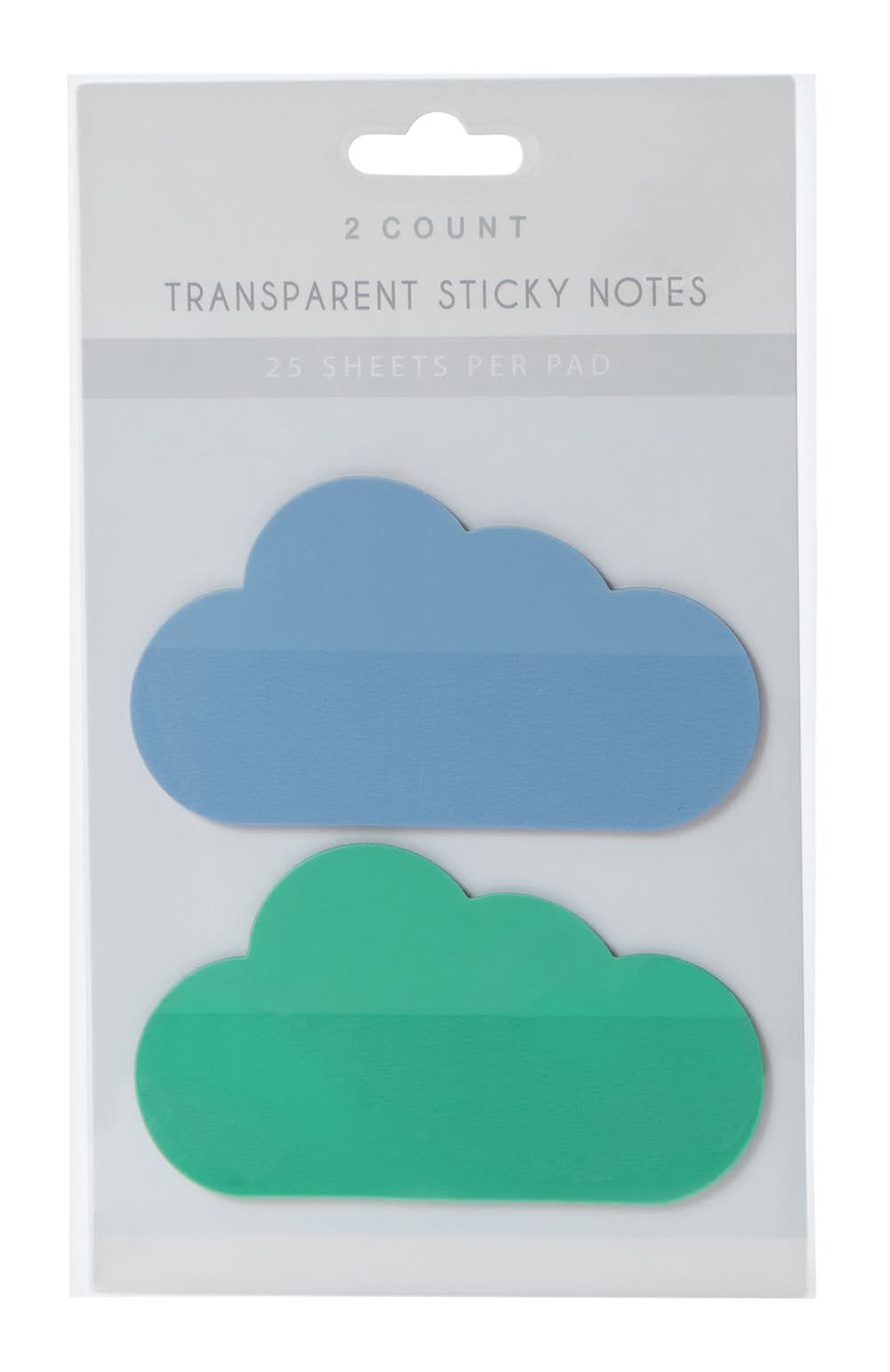 Transparent Sticky Notes 2-Count Blue