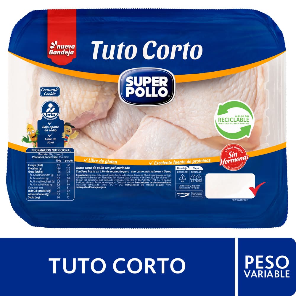 Súper Pollo · Bandeja tuto corto de pollo