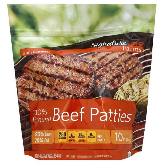 Signature Farms 100% Ground Beef Patties (10 ct)