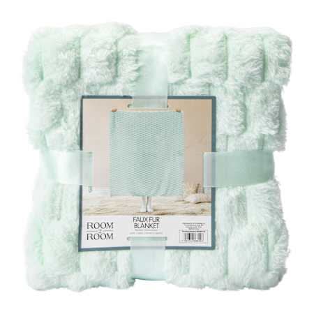 Faux Fur Blanket 50inx60in Mint