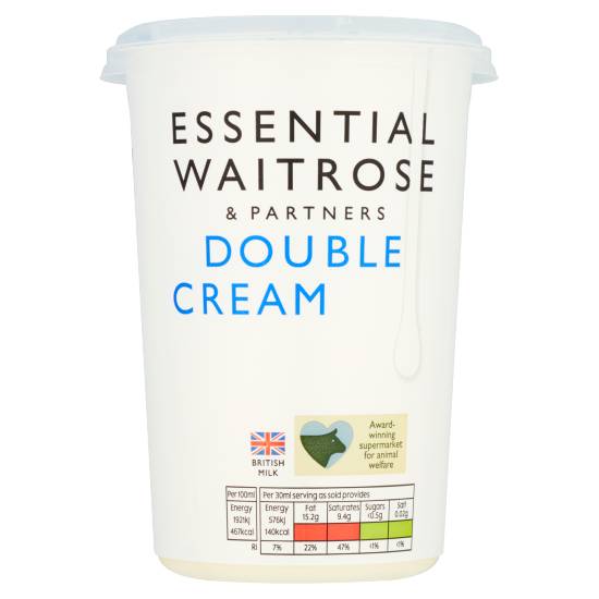 Essential Waitrose Fresh Pasteurised Double Cream