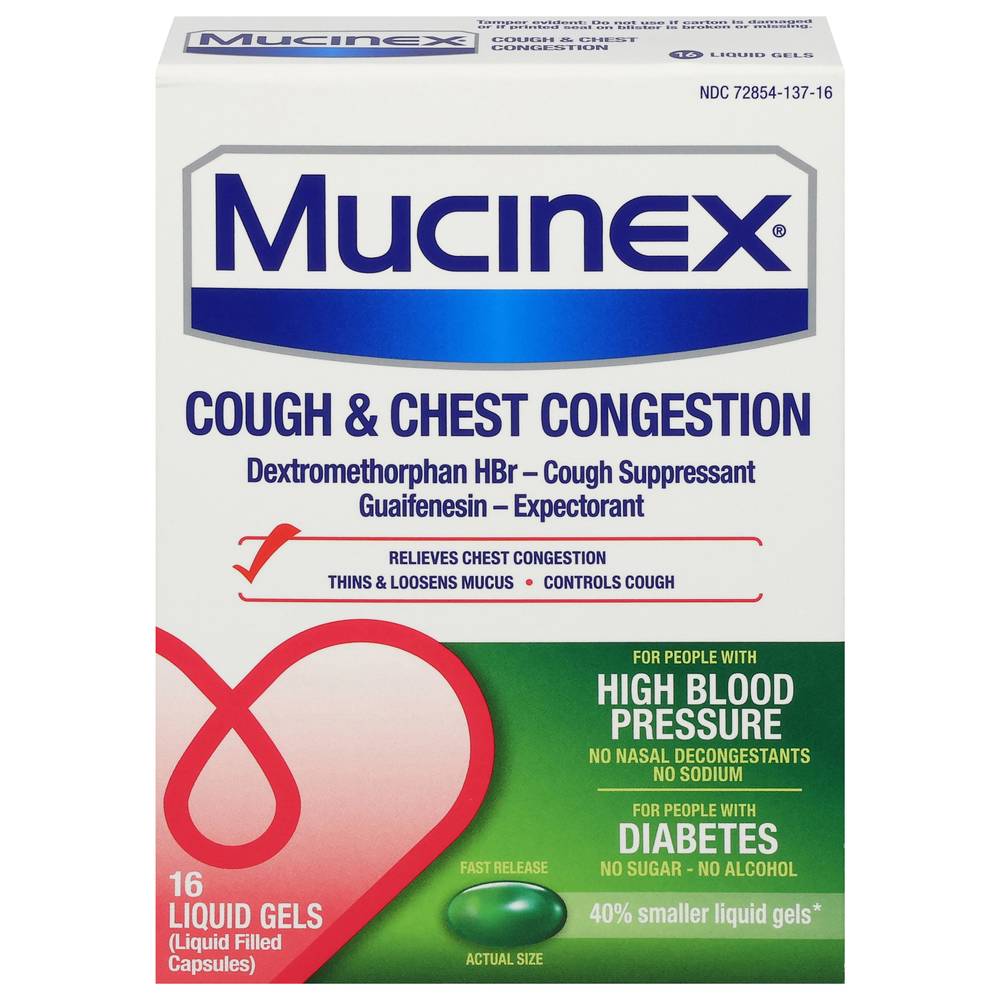 Mucinex Cough & Chest Congestion Liquid Gels (16 ct)