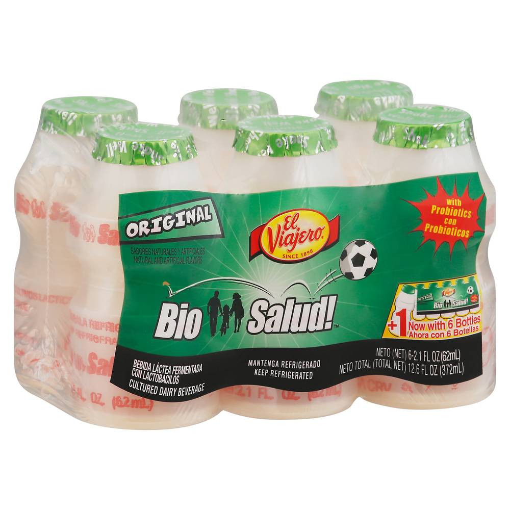 El Viajero Bio Salud! Original Cultured Dairy Beverage (6 x 2.1 fl oz)