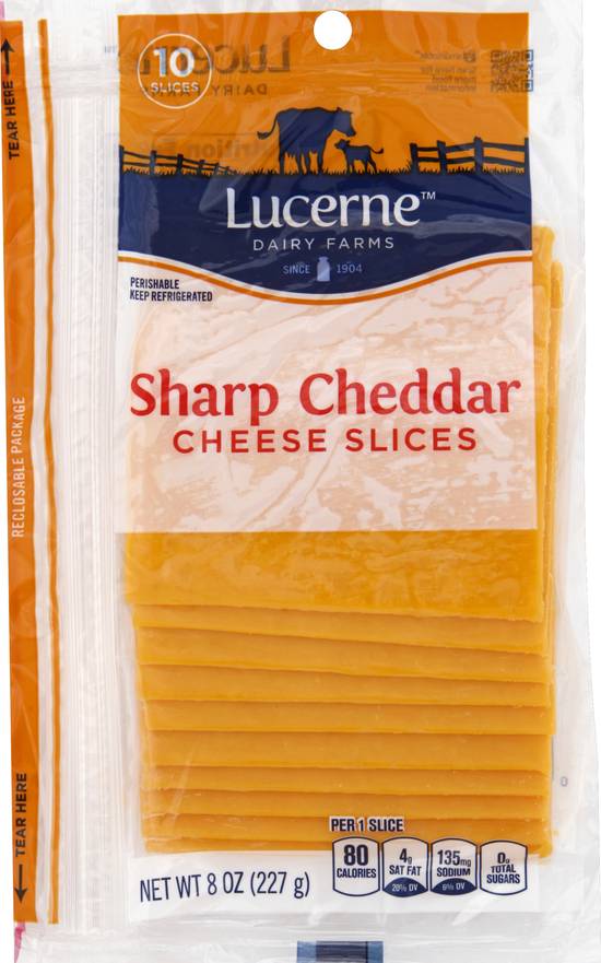 Lucerne Sharp Cheddar Cheese Slices (10 ct)