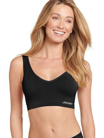 Jockey Essentials Women's Seamfree Eco Back Smoothing Bralette (xl/black)