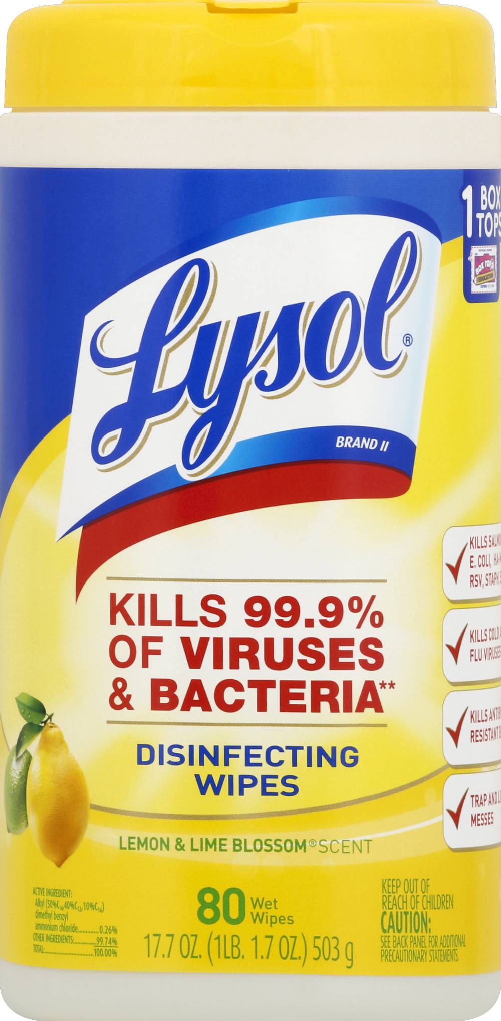 Lysol Disinfecting Wipes, Lemon & Lime Blossom (16.7 oz)