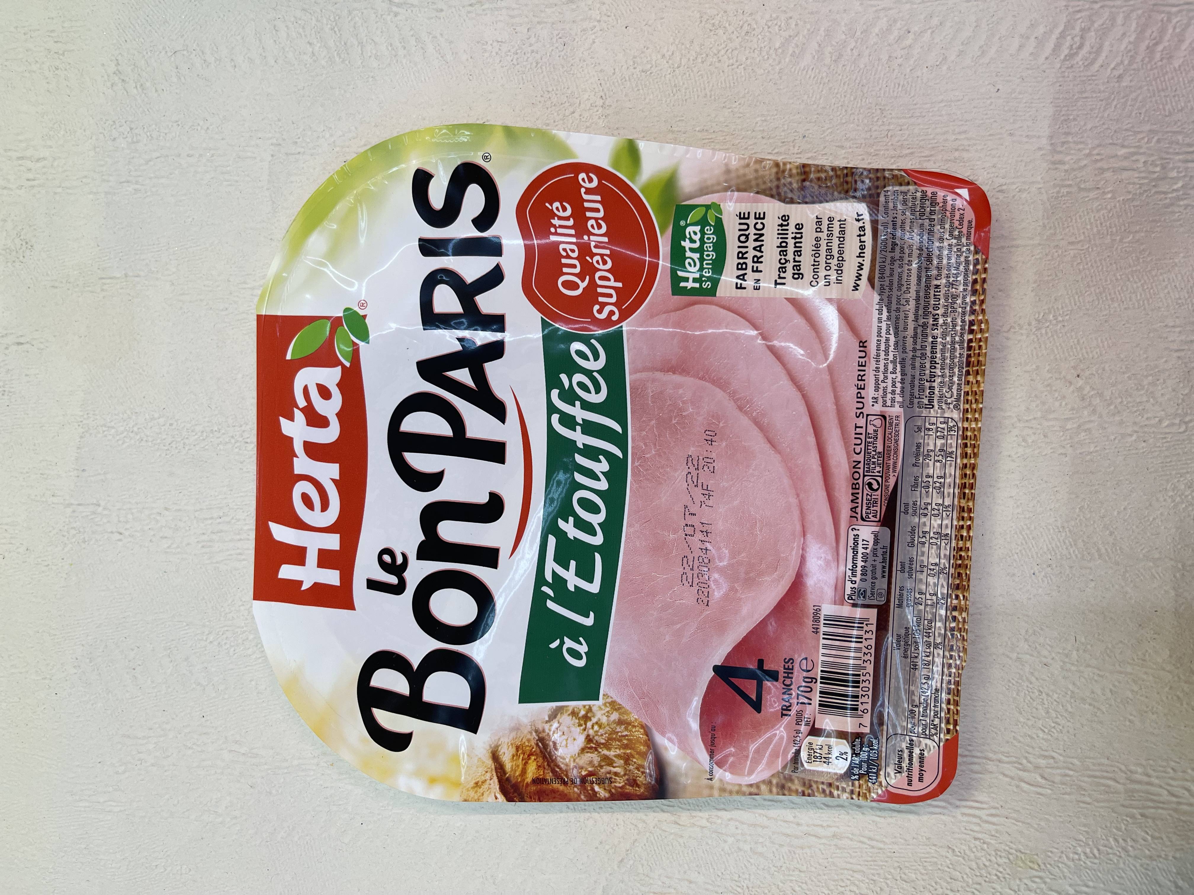 Jambon supérieur à l'étouffée 4 tranches  160g