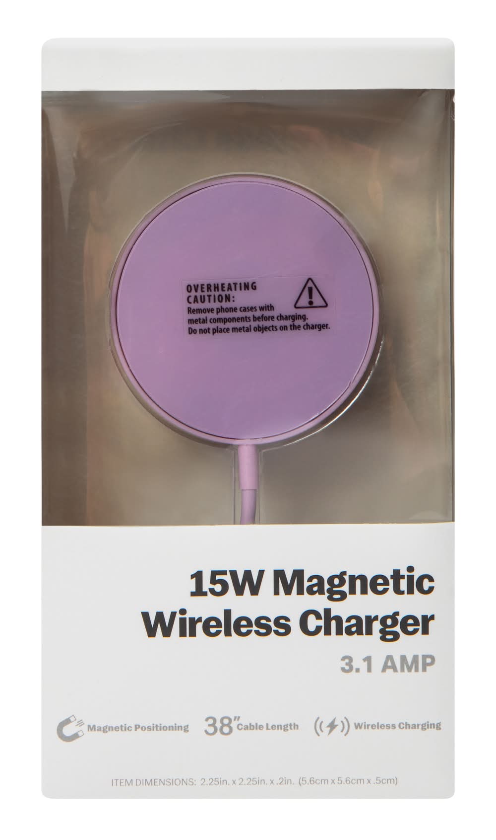 15W Magnetic Wireless Charger 38in Purple
