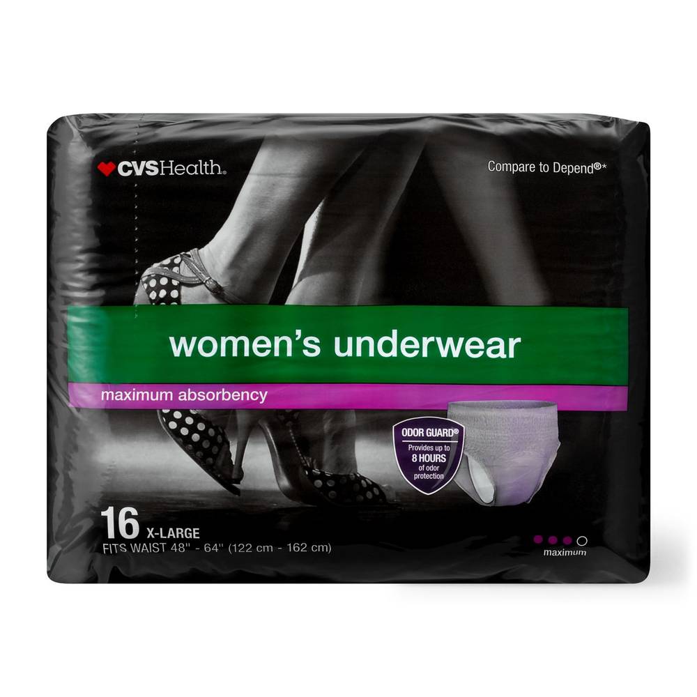 Cvs Health Women'S Maximum Absorbency Underwear, X-Large, 16 Ct