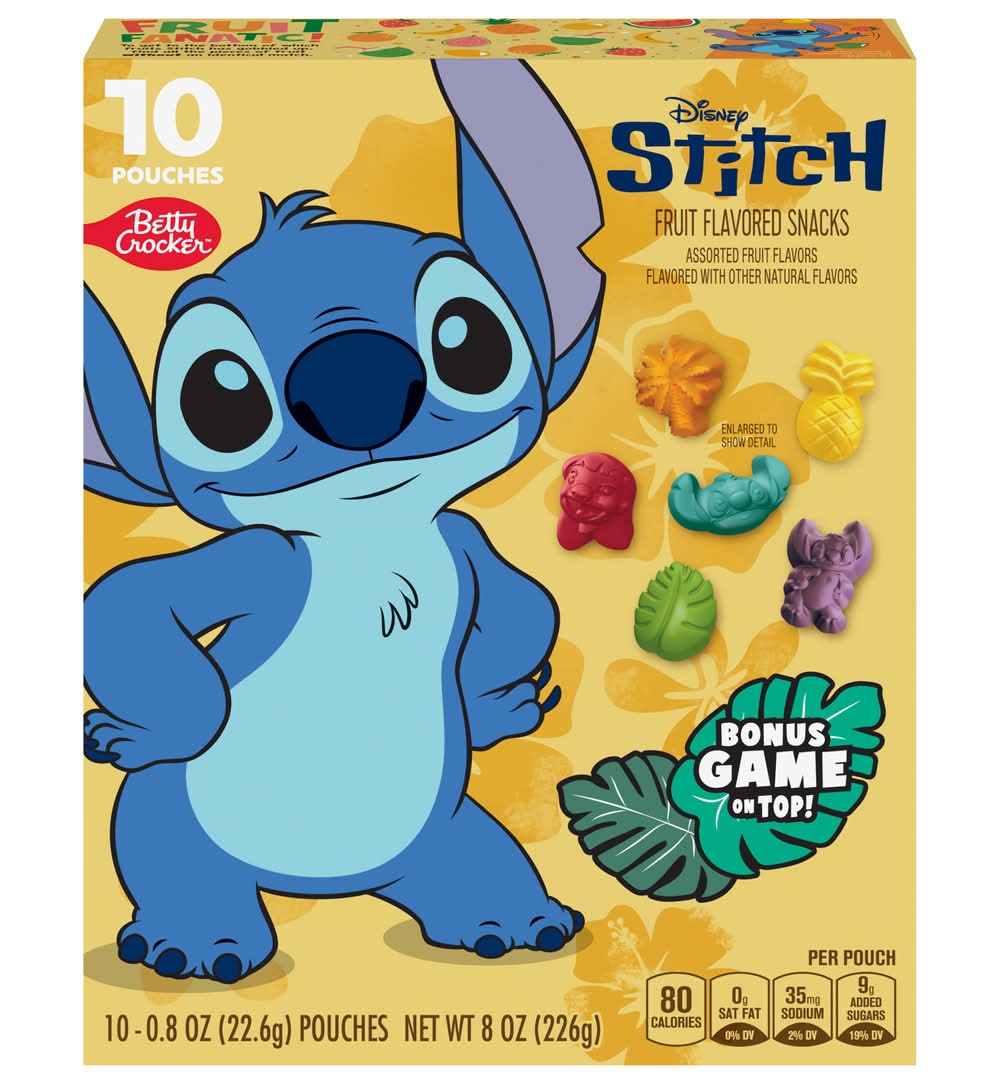 Betty Crocker Disney Stitch Fruit Flavored Snacks, Assorted Fruit