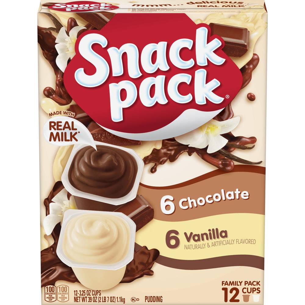 Snack Pack Chocolate & Vanilla Pudding Family pack (2.44 lbs)