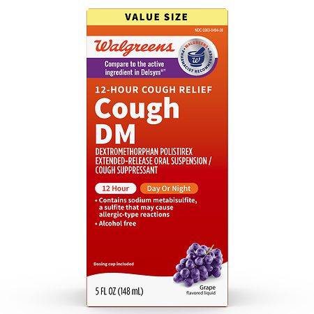 Walgreens Cough Dm Liquid 12-hour Relief Grape