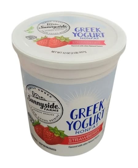 Sunnyside Farms Non Fat Greek Yogurt, Strawberry (32 oz)