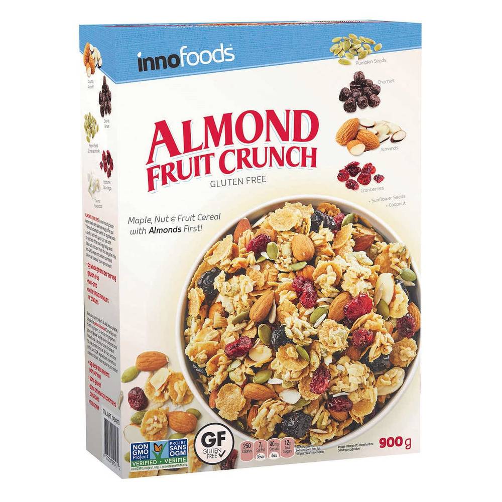 Inno Foods - Céréales Aux Amandes Et Fruits Croquants Sans Gluten, 900 G