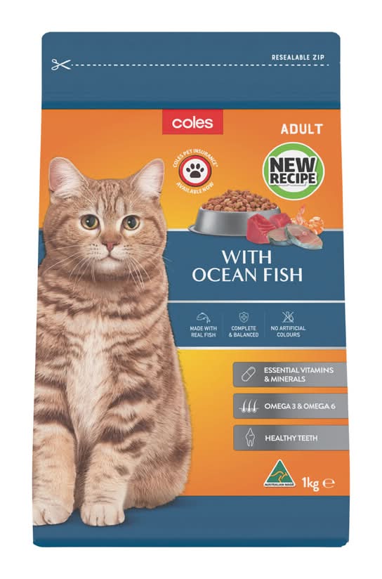 Coles Adult Dry Cat Food With Ocean Fish (1kg)