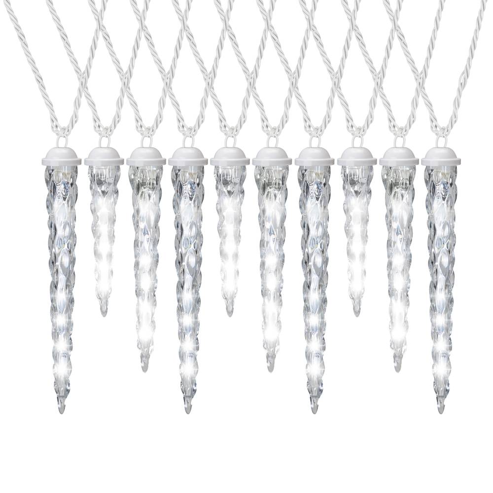 Gemmy LightShow 61-Count Shooting Star Clear Icicle LED Plug-In Christmas Icicle Lights | 884184