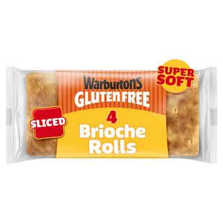 Warburtons Gluten Free 4 Soft Sliced Brioche Rolls