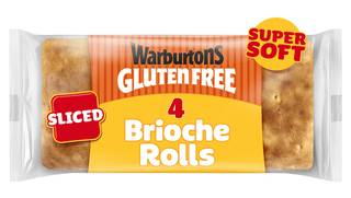 Warburtons Gluten Free 4 Soft Sliced Brioche Rolls
