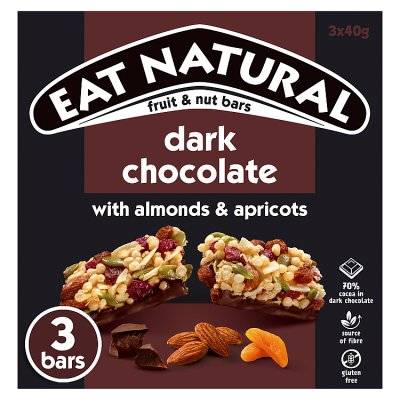 Eat Natural Bars Dark Choc, Almond & Apricots (3x40g)