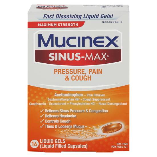 Mucinex Sinus-Max Liquid Gels (16 ct)