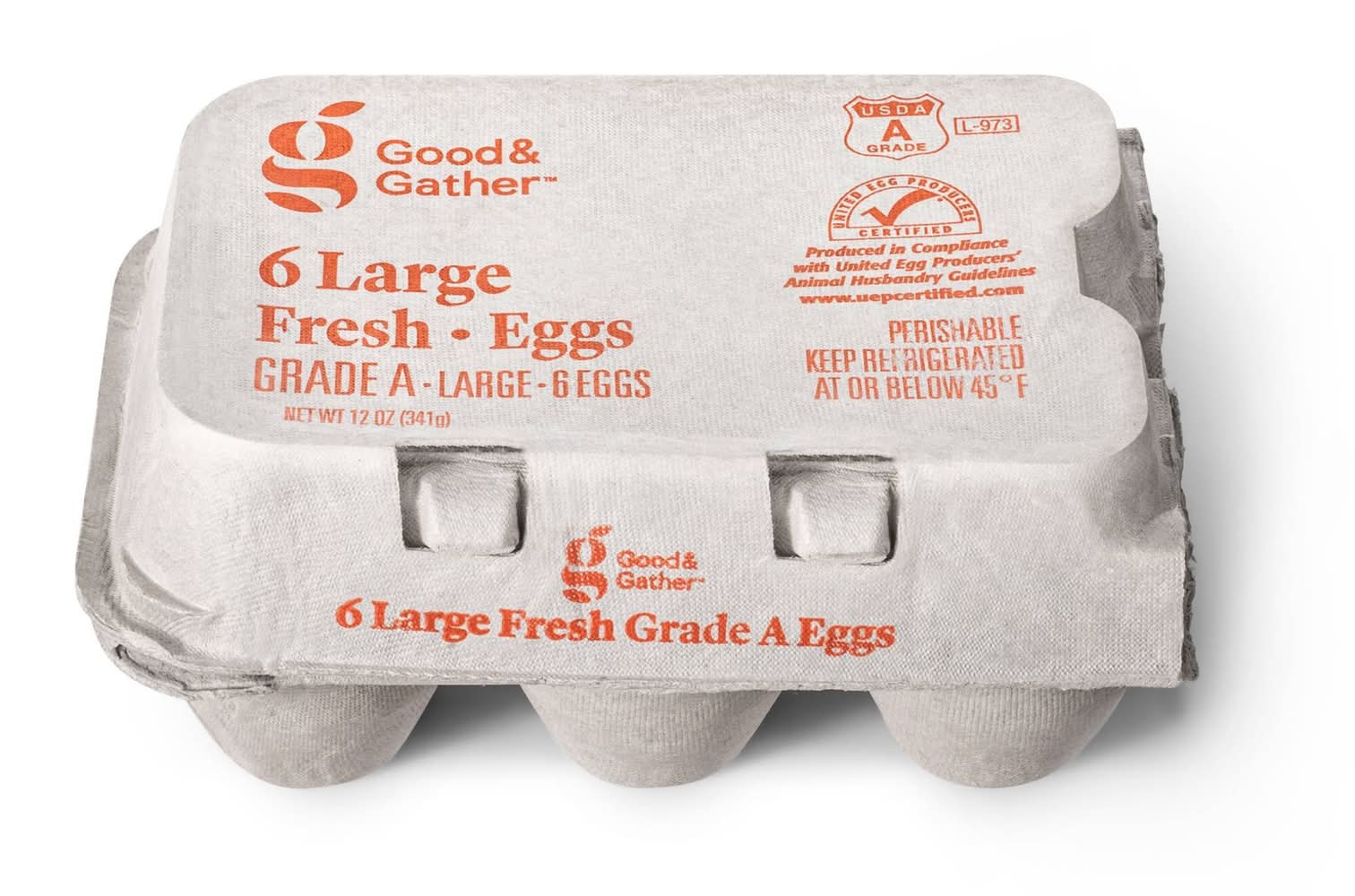 Good & Gather Grade a Eggs, Large (12 oz, 6 ct)