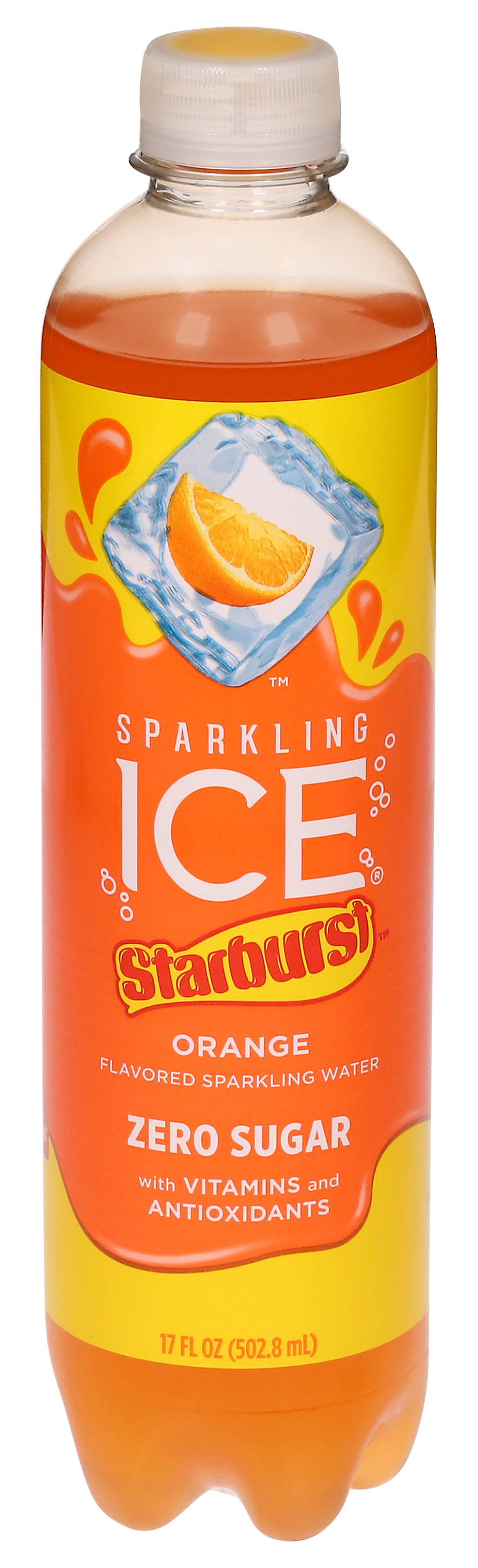 Starburst Zero Sugar Sparkling Water, Orange (17 fl oz)