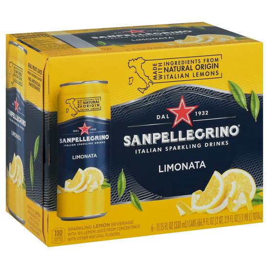 Sanpellegrino Limonata Italian Sparkling Drinks (6 ct, 11.15 fl oz)