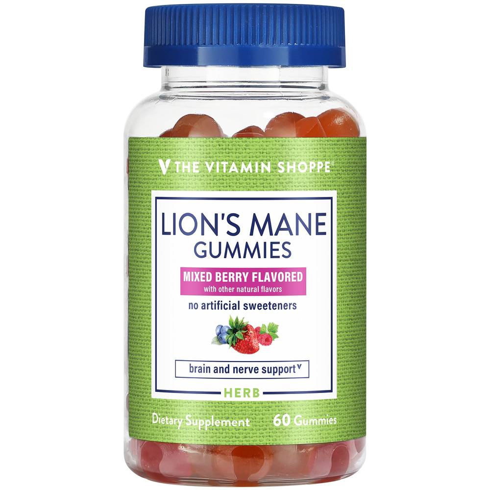 Lion'S Mane Gummies - Brain & Nerve Support - Mixed Berry (60 Gummies)