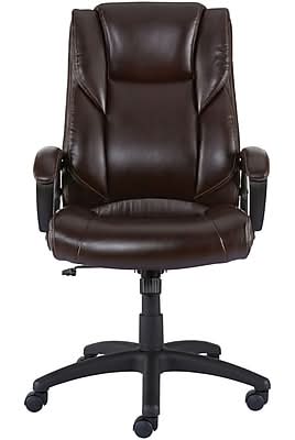 Staples Kelburne Luxura Ergonomic Faux Leather Swivel Executive Chair, Brown (ST63097V)
