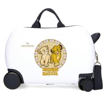 Maleta de Cabina Trolley Rígida 45x31x20 cm, 4 ruedas, Simba y Nala El Rey León