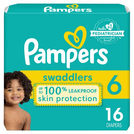 Pampers Swaddlers Diapers, Size 6, 16 CT