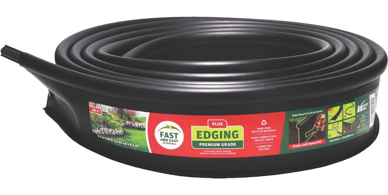 Master Mark 20 Ft. L X 4.5 In. H Plastic Black Landscape Edging Kit