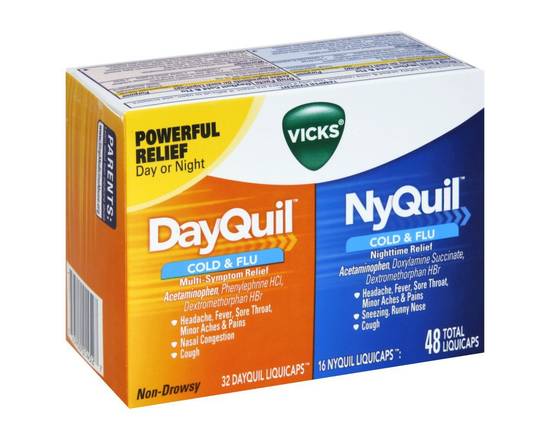 Vicks · DayQuil & NyQuil Cough Cold & Flu Relief (48 liquicaps)