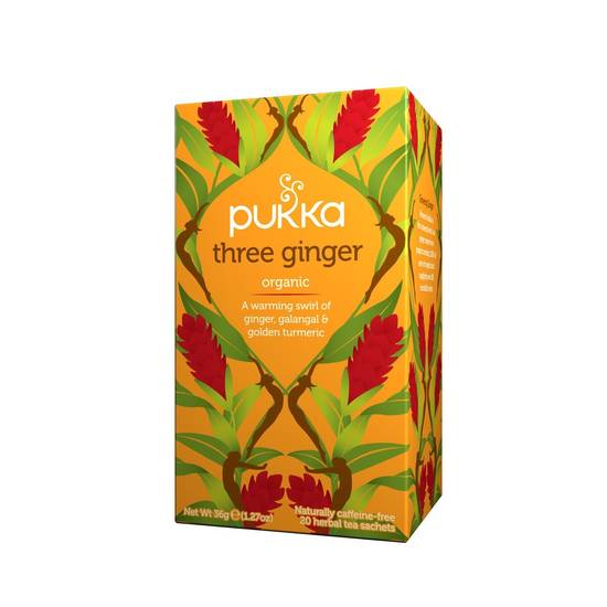Pukka Three Ginger Organic Herbal Tea Bags, 20 CT 