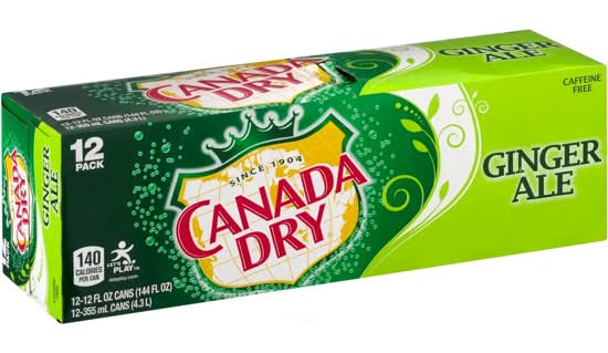 Canada Dry Ginger Ale Caffeine Free 12 Pack 12 oz Cans