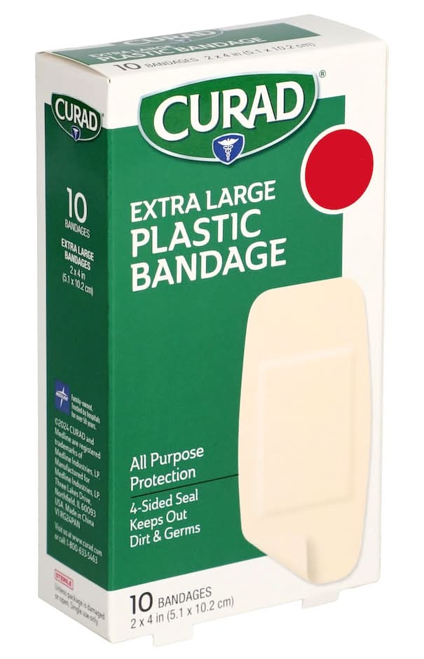 Curad Plastic Adhesive Bandages, 2 X 4 In (10 ct)