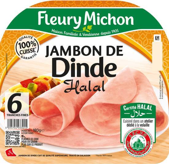 Jambon de dinde - halal - fleury michon - 180g