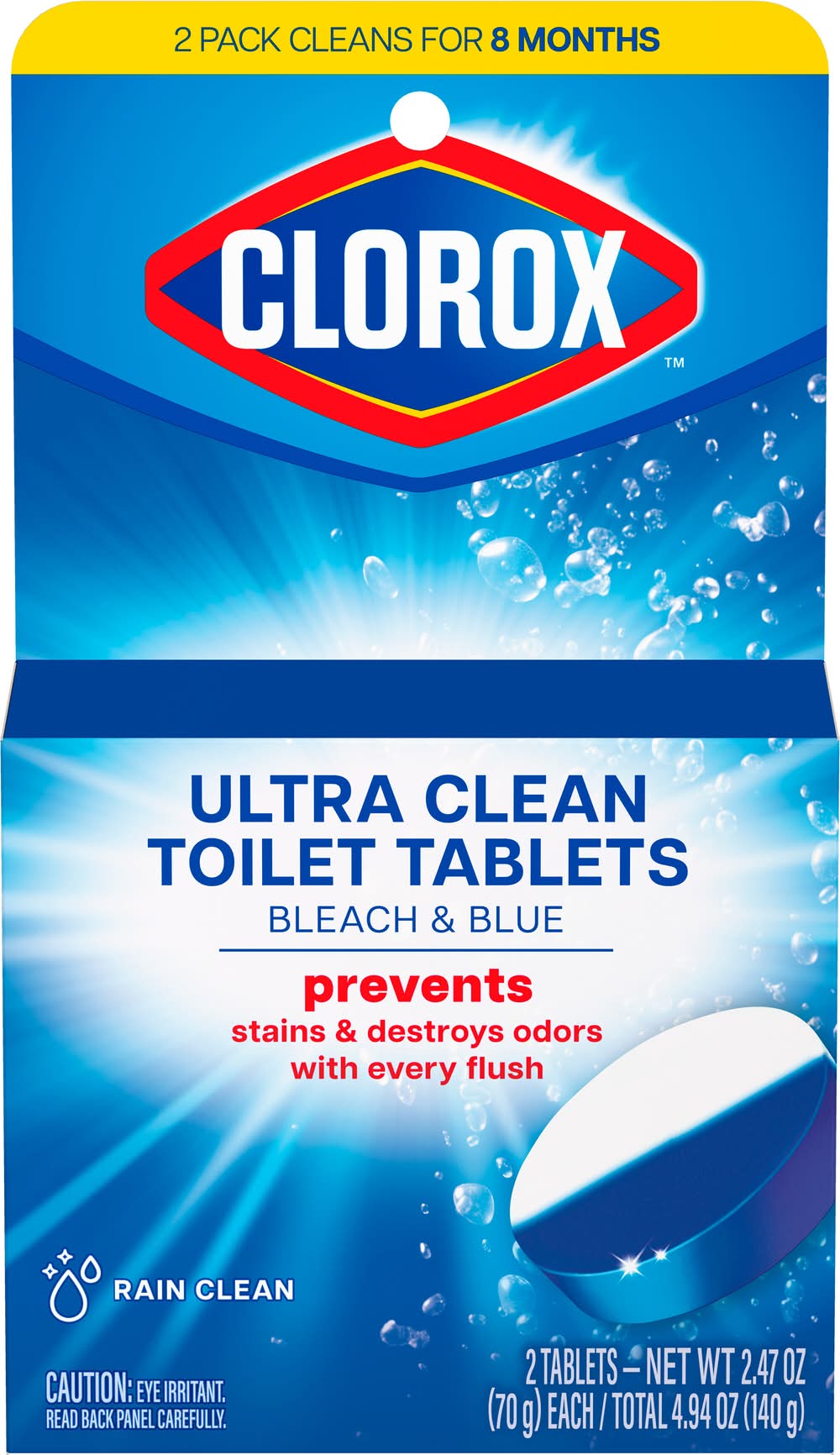 Clorox Beach & Blue Ultra Clean Rain Clean Toilet Tablets (2.47 oz, 2 ct)