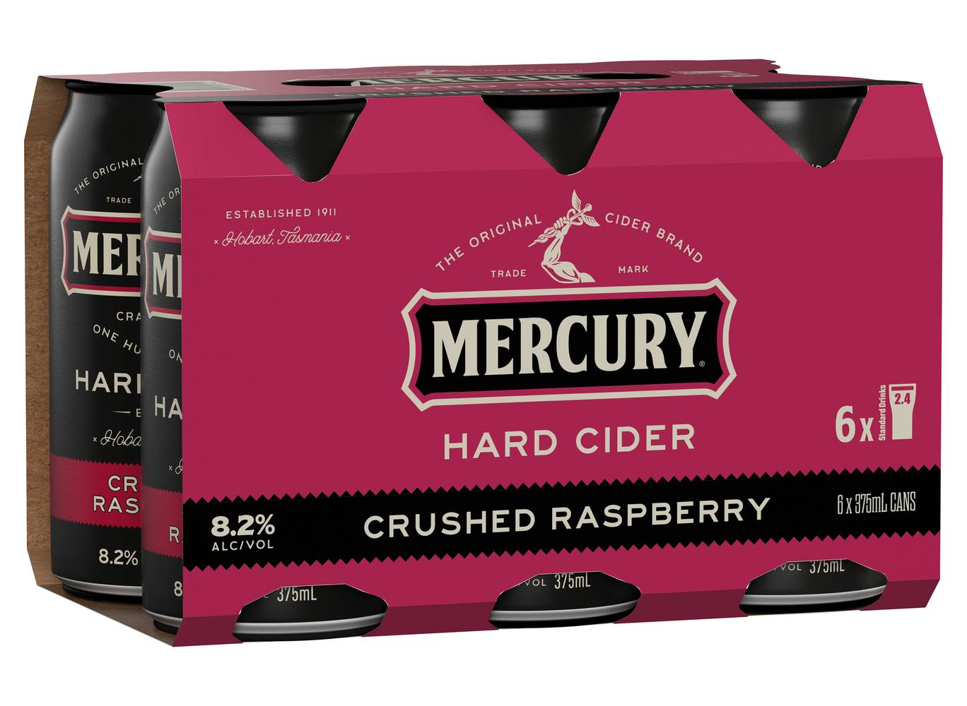 Mercury Hard Cider Crushed Raspberry Can 375mL x Pack 6