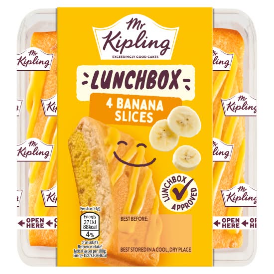 Mr Kipling Banana Lunchbox Slices (4 pack)