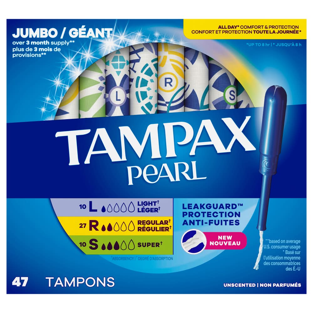 Tampax Pearl Leakguard Protection Tampons (47 ct)