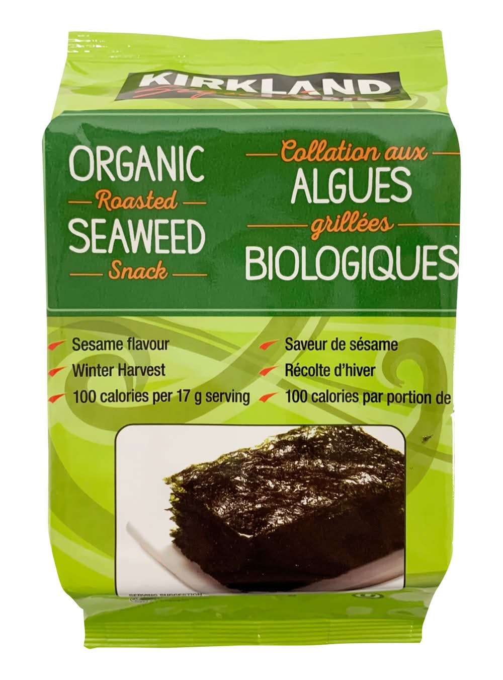Kirkland Signature - Collation Aux Algues Grillées Biologiques, 10 × 17 G / Kirkland Signature Organic Roasted Seaweed Snack, 10 × 17 G