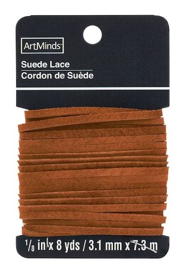 ArtMinds Suede Leather Lace, 0.125 x 8 yd, Medium Brown