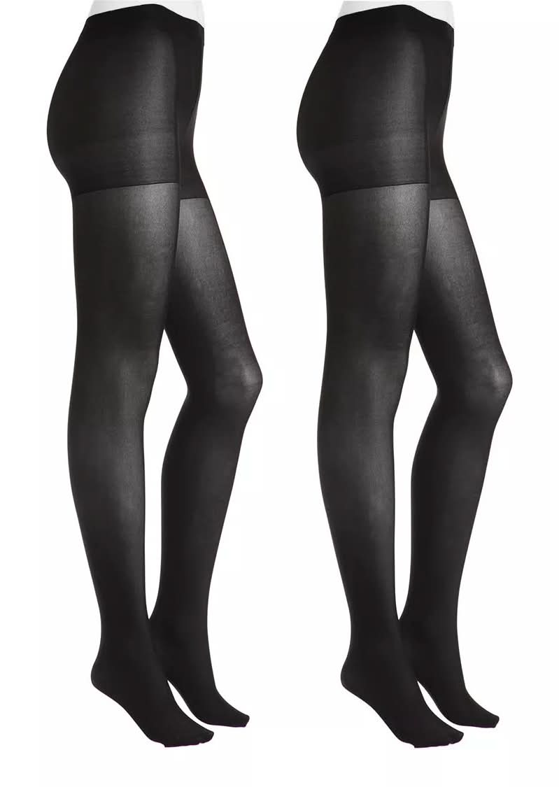 Hue Control Top Women'S Tights - 2 Pack (Black/Black M)