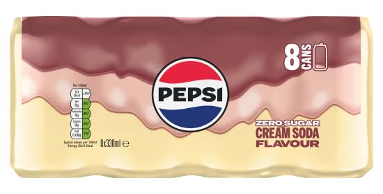 Pepsi Cream-Soda, Soft Drinks (8 x 330ml)