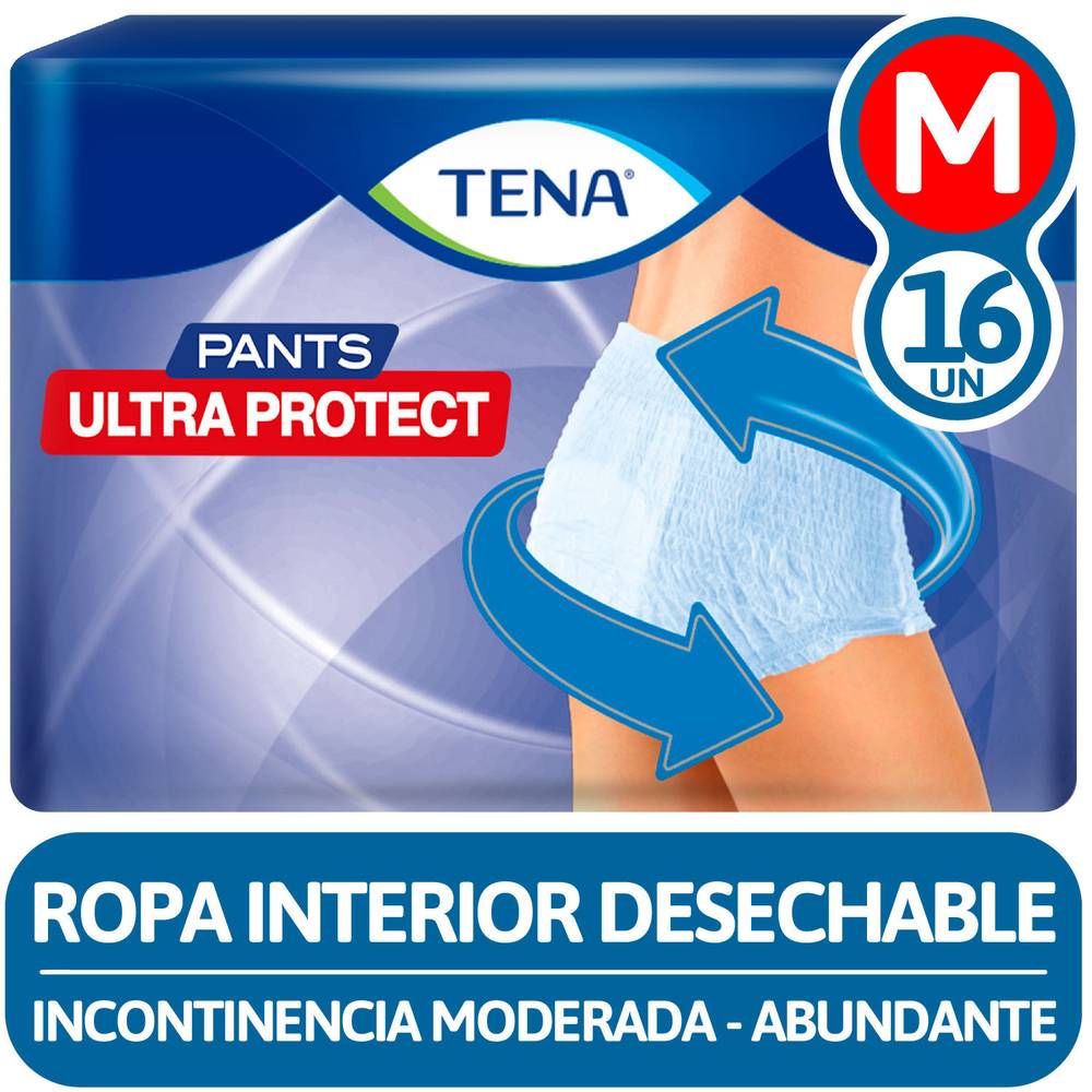 Tena ropa interior desechable pants ultra protect (16 un) (m)