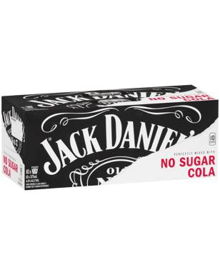 Jack Daniels & No Sugar Cola Can 10X375ml